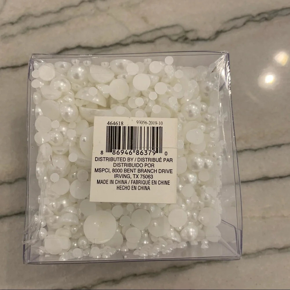 Faux White and Pearl Acrylic Crafting Beads - Picture 4 of 4